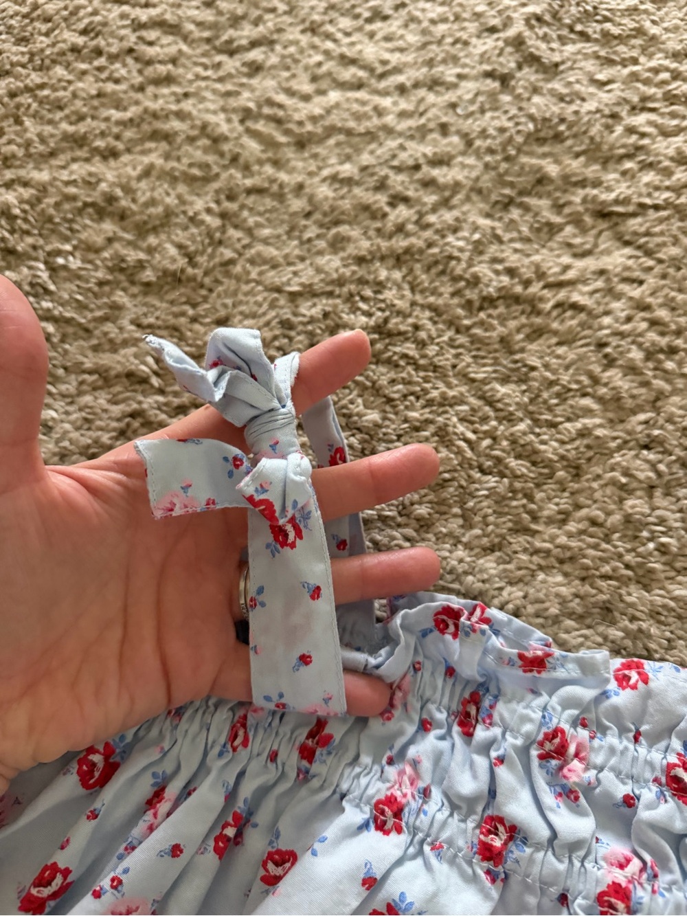 Baby Gap Light Blue Floral Sundress with Red Rose Print | 4T - Picture 2 of 3